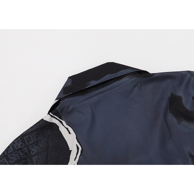 Fend* Áo Sơ Mi Tay Ngắn In Hình Graffiti Hiệu Ứng Màu Gradient Chất Lượng Cao Thời Trang Mùa Hè