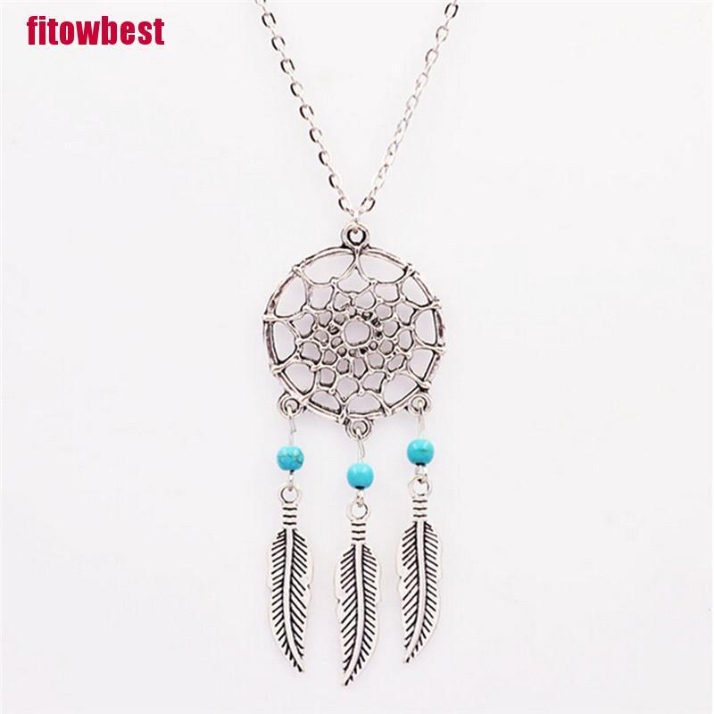 vòng cổ Mặt Hình Dreamcatcher Phối Lông Vũ Thời Trang Cho Nữ