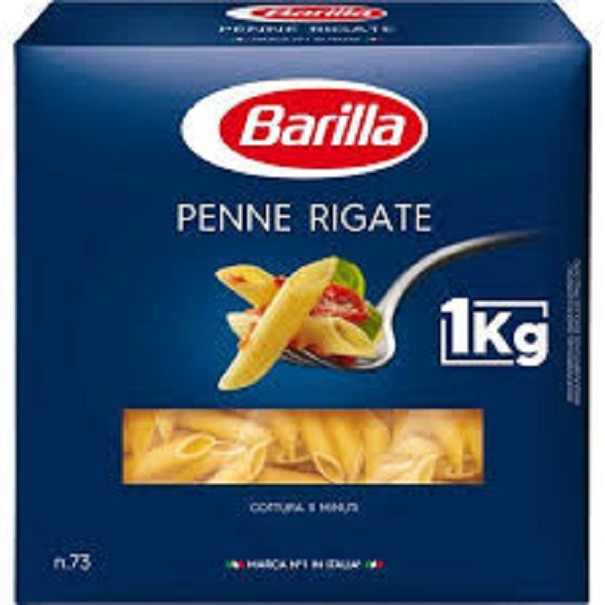 Combo 3 hộp Mỳ ý nui Barilla hình ống tre N073 Penne 1kg (Barilla Pasta Penne Rigate No.73 – 1kg)