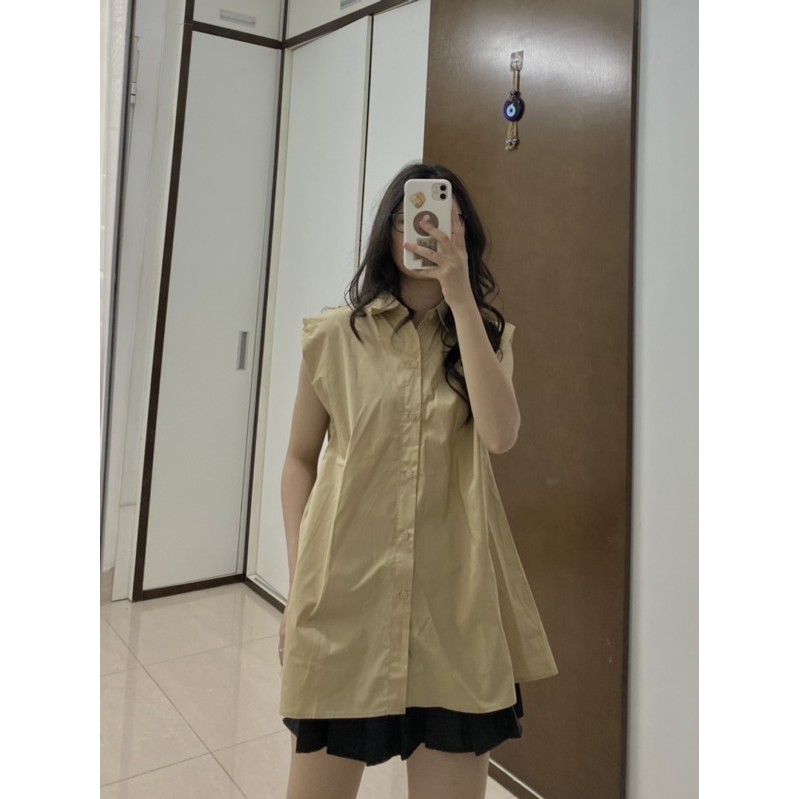 áo sơ mi không tay cách điệu - ảnh thật shop chụp | BigBuy360 - bigbuy360.vn