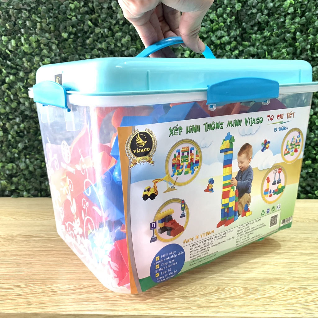 Sale Đồ Chơi Xếp Hình Thông Minh 70 Chi Tiết Vijago Có Hộp Đựng Hàng Việt Nam