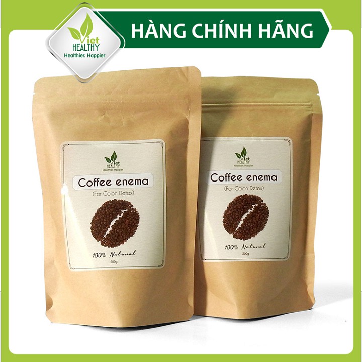 Bột cà phê nguyên chất Enema Viet Healthy 200 - Coffee enema- cafe enema có tác dụng làm đẹp da, thải độc đại tràng, gan