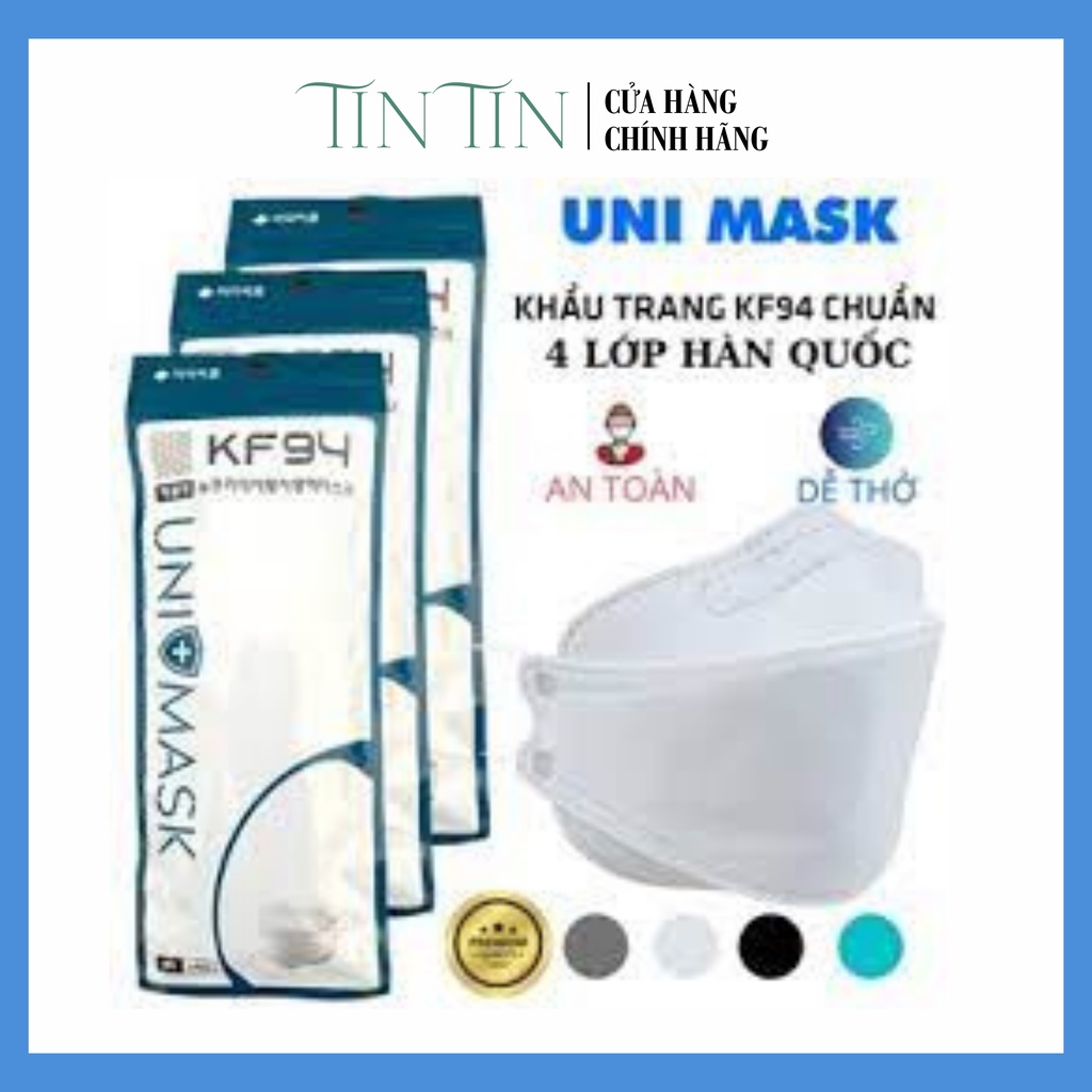 Set 50 Chiếc Khẩu trang 4 Lớp KF94 UNI MASK Chống Bụi Mịn Và Kháng Khuẩn Hàng Cao Cấp Hàn Quốc