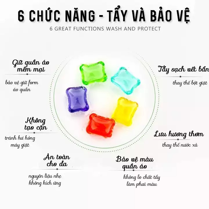 VIÊN NƯỚC GIẶT lia QUẦN ÁO (HỘP 30 VIÊN)