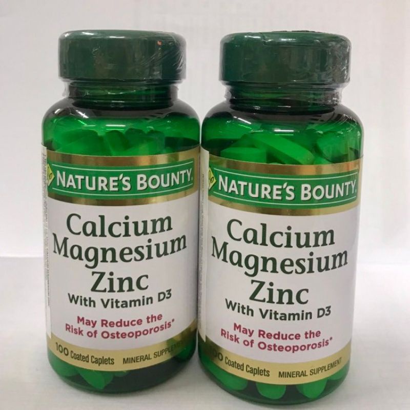 Viên uống bổ sung Canxi magie kẽm, Calcium Magnesium Zinc Nature's Bounty100v
