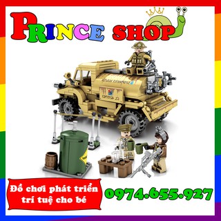 Bộ xếp hình quân sự Xe tải chở nước quân đội Hoa kỳ Sembo 101302