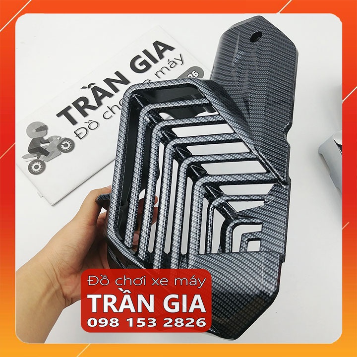 Ốp che két nước xe PCX 160 cc năm 2022 che quạt gió 160cc xi inox carbon cacbon - phụ kiện trang trí Honda
