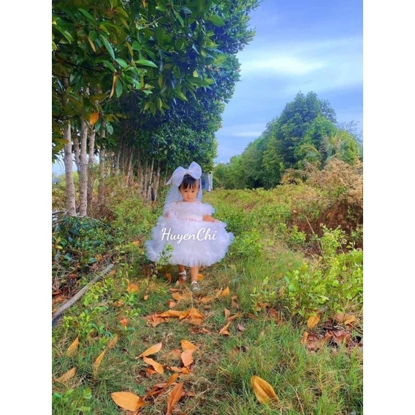 🌺 Váy công chúa 2 tầng bèo vai 🌺Tặng cài tóc xinh