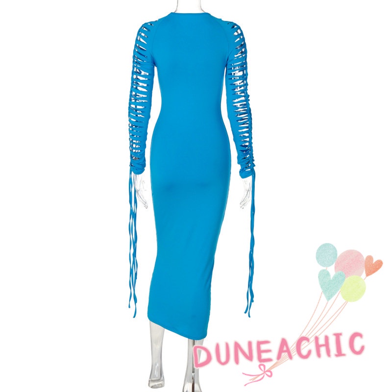 DUNEA Đầm Body Tay Dài Thiết Kế Ôm Sát Tôn Dáng Quyến Rũ Thời Trang Dành Cho Nữ