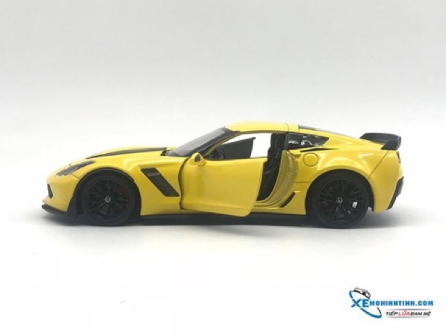 Xe Mô Hình Chevrolet Corvette Z06 2017 1:24 Welly ( Vàng )