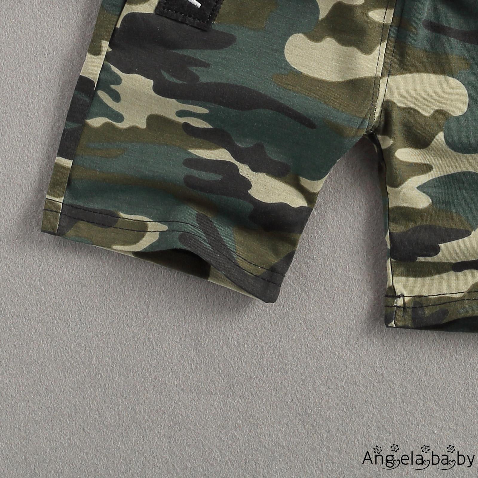 Bộ áo quần họa tiết camo thời trang cho bé