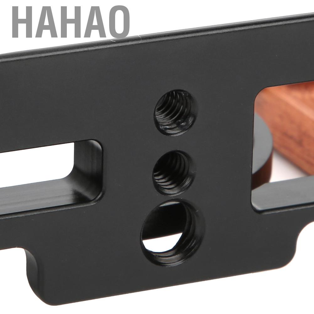Hahao Aluminium Alloy Camera Cage Protective Casing Wooden Handle Grip for Sony ZV1
