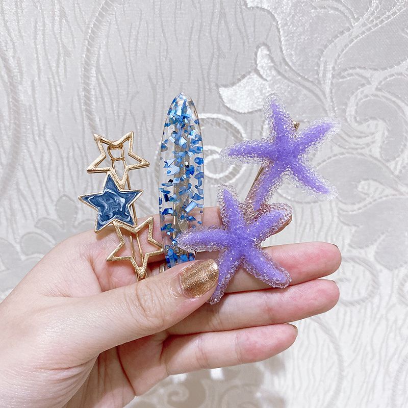 (Bán Buôn Sỉ) [Set 8 #Cặp_tóc] Kẹp Tóc Hình Sao Biển Đính Đá Phong Cách Tiểu Thư Sang Chảnh ❤️ 𝗚𝗜𝗔𝗗𝗨𝗡𝗚𝗛𝗔𝗡𝗢𝗜𝟯𝟵 ❤️