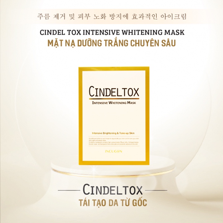 Mặt Nạ Dưỡng Da Cindel Tox Intensive Whitening Mask Hàn Quốc, Mặt Nạ Chống Lão Hóa Giúp Dưỡng Trắng Da Chuyên Sâu
