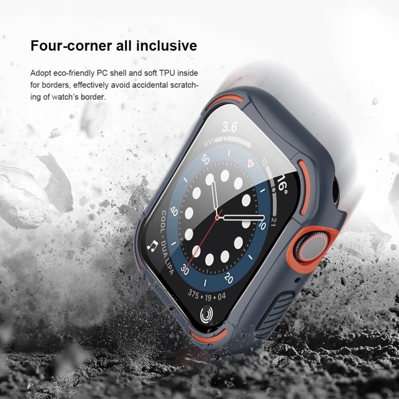 Nillkin CrashBumper case cho Apple Watch 40mm, 44mm . Ốp kèm kính 360 bảo vệ  Apple Watch Series 4 , 5 , 6 SE cao cấp