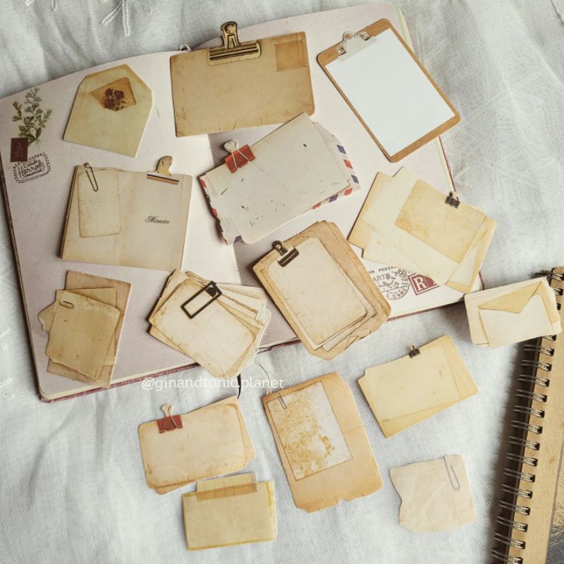 Set 15 sticker Handwritten Letter phong cách cổ điển dùng trang trí bullet journal - ginandtonic