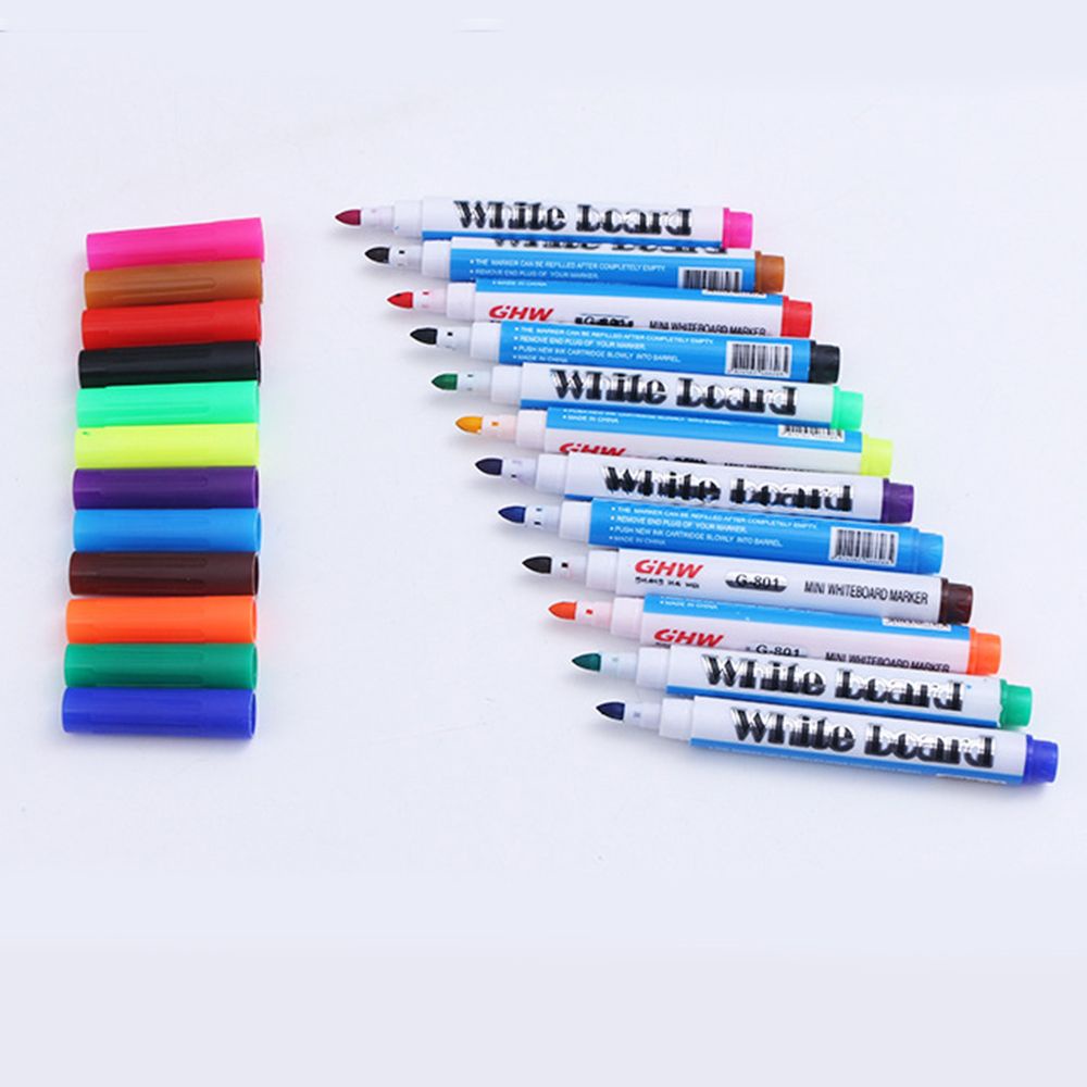 Set 12 bút nước độc đáo vẽ họa tiết đầy màu sắc trên bảng trắng dùng làm đồ chơi hỗ trợ giáo dục sớm dành cho trẻ em