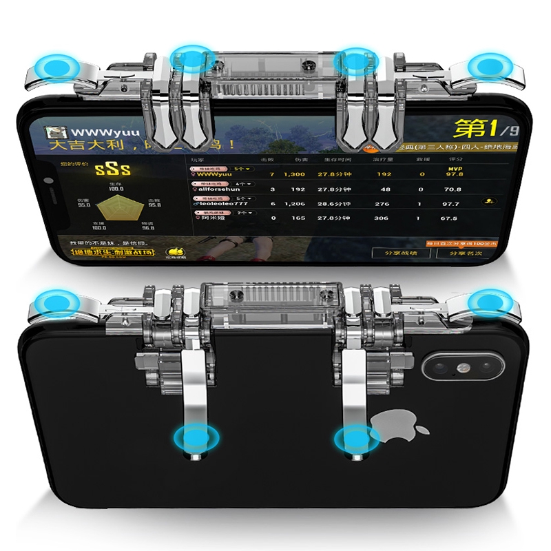 Tay cầm gắn điện thoại K19 kèm nút bấm L1R1 hỗ trợ chơi game PUBG