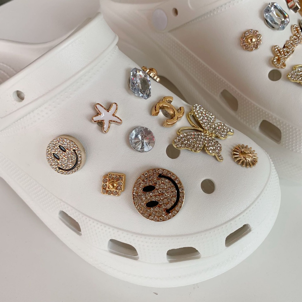 20pcs crocs sticker Phụ Kiện Khóa Giày Trang Trí Hình Bướmshoes sticker Accessories Stickers Sandals Shoe Decoration