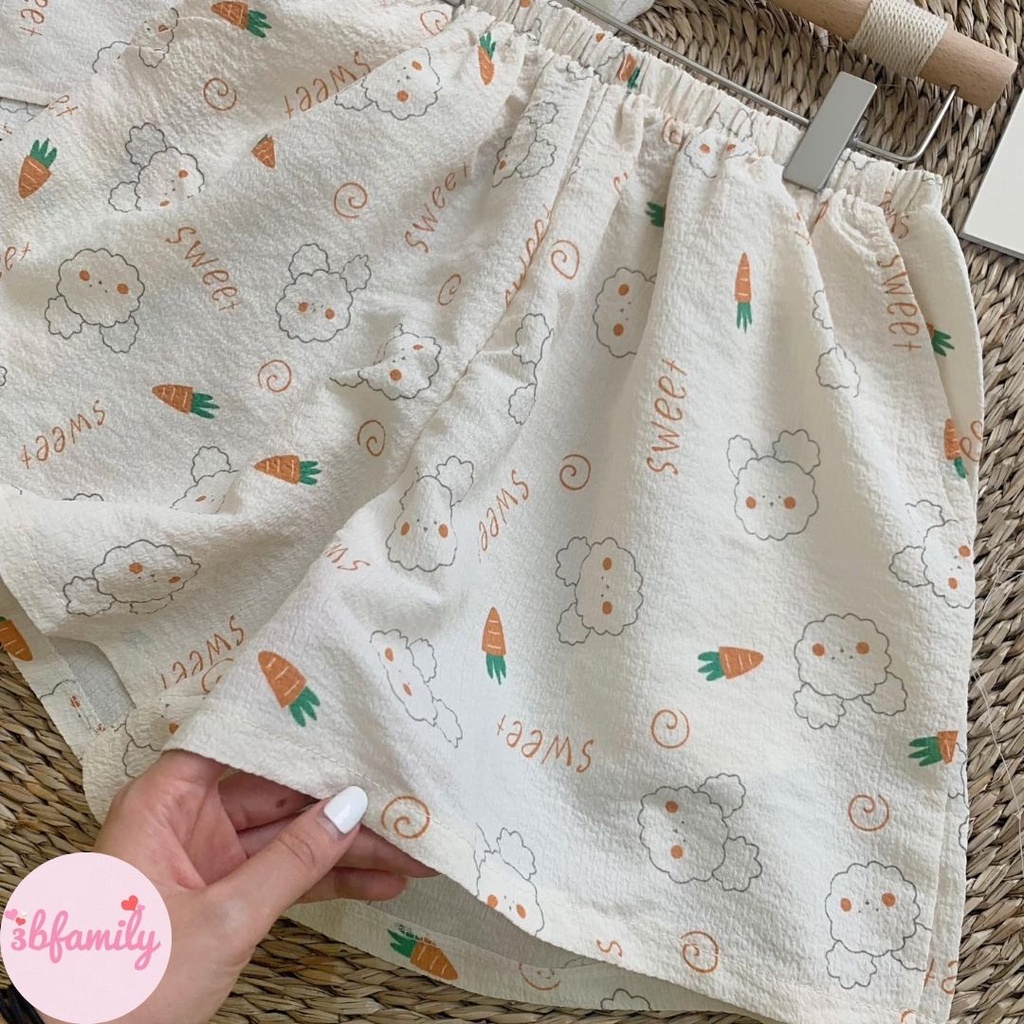Đồ Bộ Nữ Mặc Nhà Đẹp chất thoáng mát Mặc Ngủ Ở Nhà Dễ Thương Quần Đùi Cute TTN0902022101