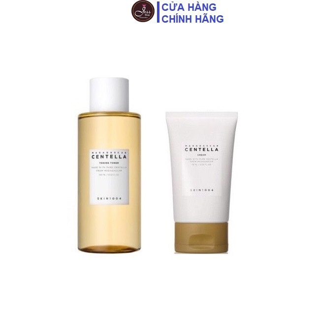 Bộ 2 Sản Phẩm Dưỡng Da Giảm Mụn, Phục Hồi Da, Làm Mờ Thâm Skin1004 Madagascar Centella (Toner + Kem)