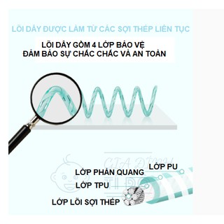 Dây Đai Chống Lạc Cho Bé, Dây Dắt Trẻ Em Đi Dạo Chống Đi Lạc Có Khóa Có Phản Quang, Dài 2.5m