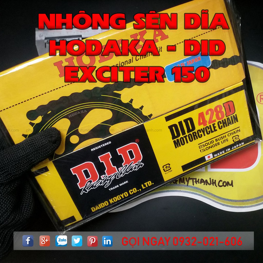 Nhông sên dĩa Hodaka xe Exciter 150cc 2015-2019