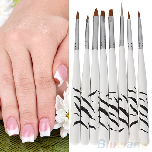 Set 8 Cọ Vẽ Móng Tay Nghệ Thuật Họa Tiết Ngựa Vằn