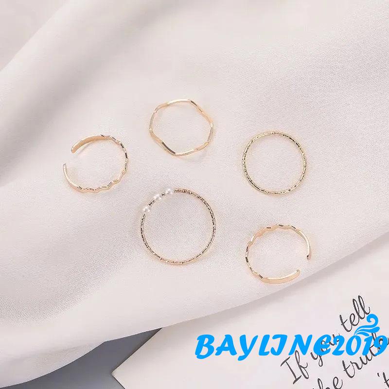 Set Nhẫn Đeo Ngón Tay Thiết Kế Đơn Giản Thời Trang Dành Cho Nữ