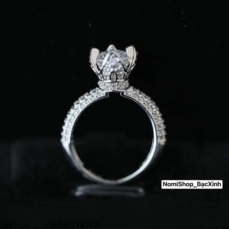 Nhẫn nữ bạc ta, dáng nụ hồng cách điệu tinh tế sang trọng Mainomi Shop Bạc Xinh