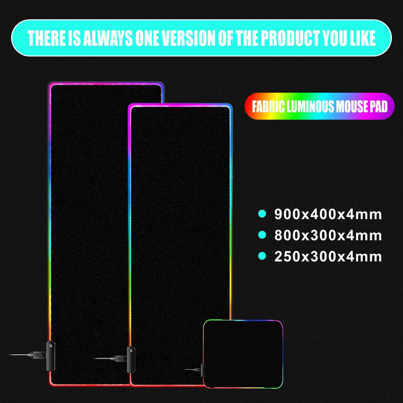 Đèn LED mát mẻ RGB Ánh sáng đầy màu sắc Bàn di chuột chơi game Kích thước lớn Usb chống nước Bàn di chuột chơi game Mice Mat Máy tính xách tay không trượt Máy tính chuột Mice Mat Mice cho Dota2