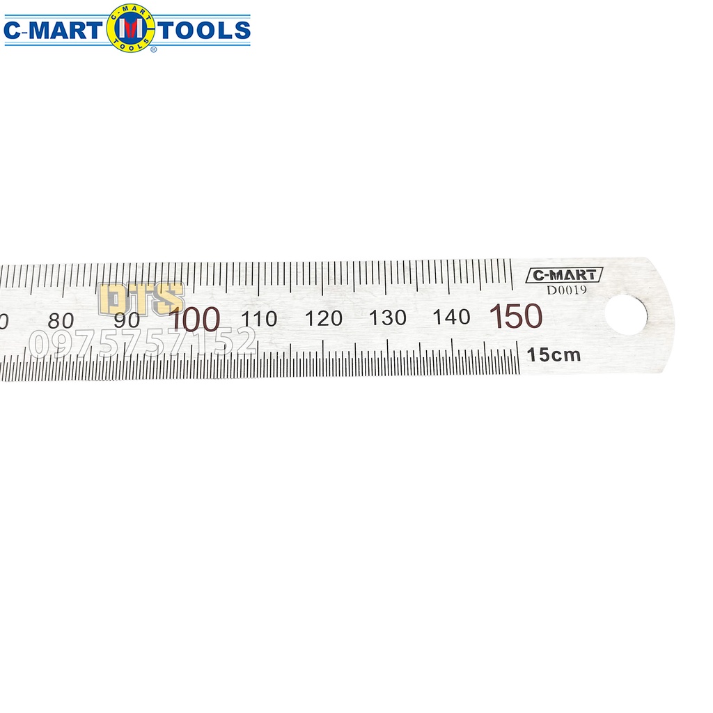Thước lá thép, thước kẻ không gỉ chính hãng C-Mart, thước thép thẳng siêu bền độ cứng cao, số rõ nét, độ chính xác cao