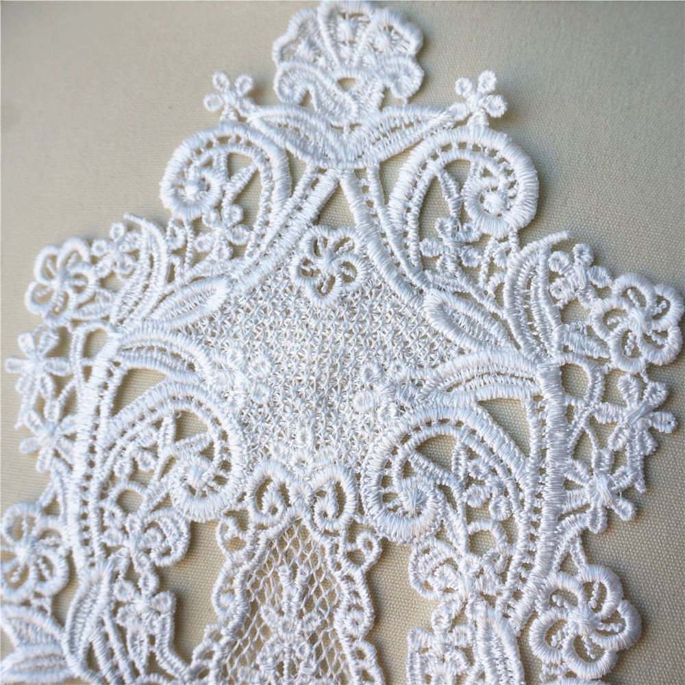 Vải Ren Thêu Hoa Màu Trắng Dùng May Váy Cưới