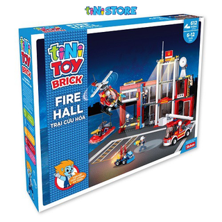 Đồ chơi lắp ráp sáng tạo lego trại cứu hỏa thần tốc TINITOY 612 mảnh ghép