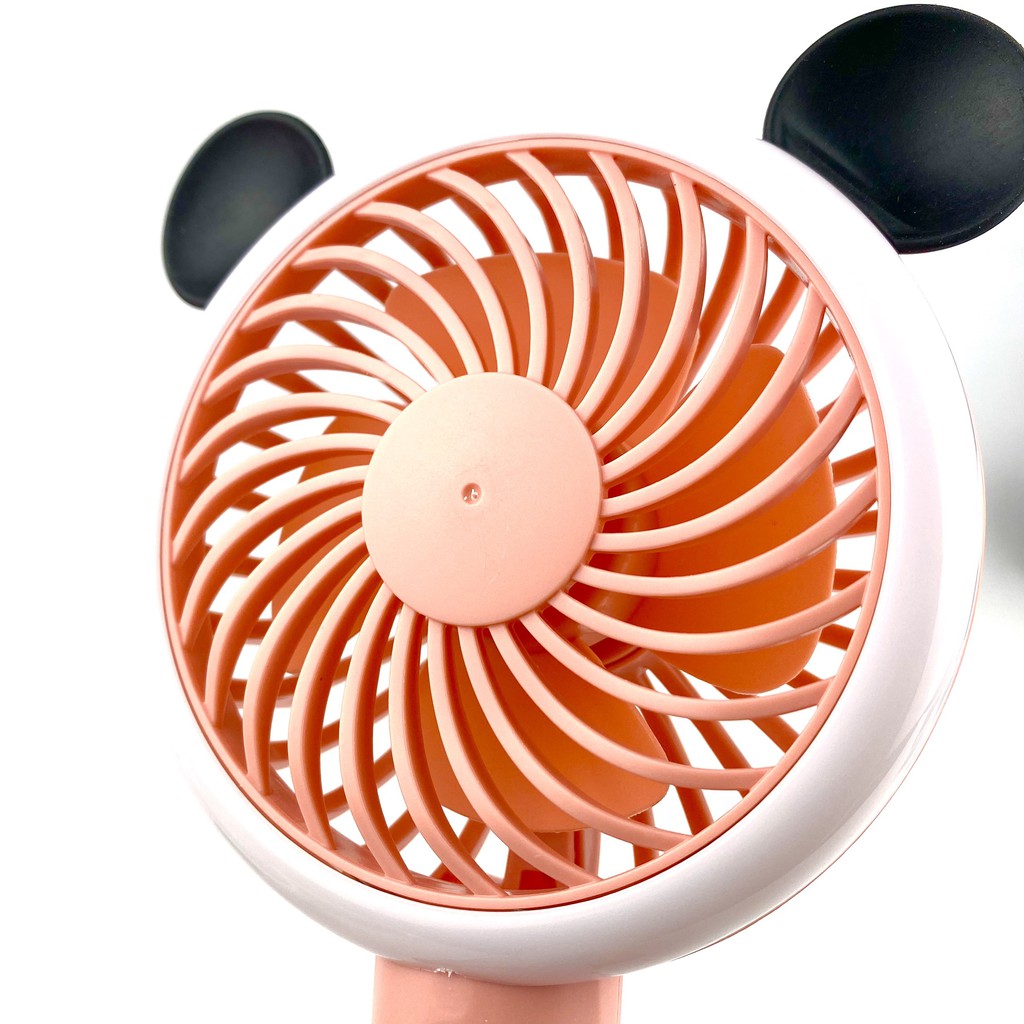 Quạt cầm tay mini để bàn sạc pin tích điện nhỏ gọn có đèn led nhiều tốc độ gió mát hình gấu dễ thương Gutek F670 | BigBuy360 - bigbuy360.vn