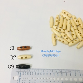 Cúc (khuy) gỗ áo len, áo cardigan - túi 5 cái