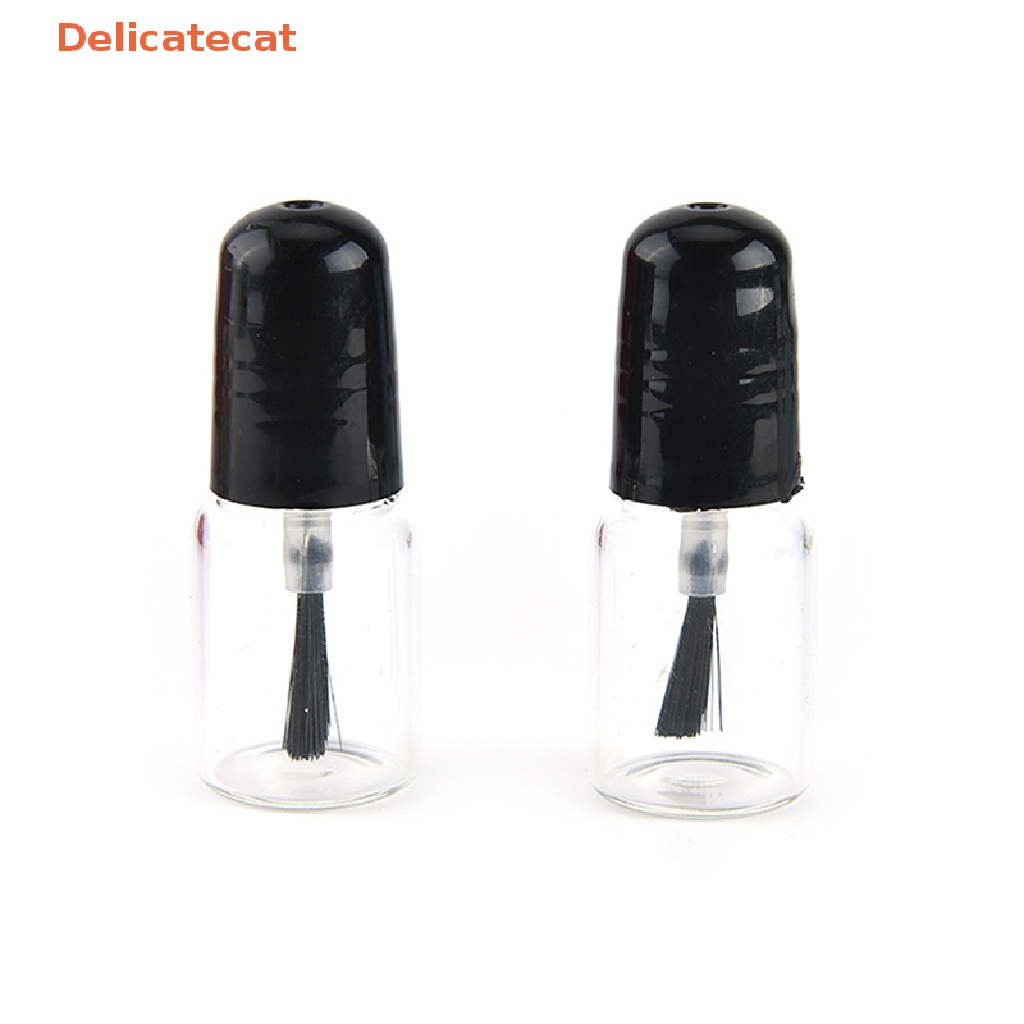 Lọ Thủy Tinh Rỗng Trong Suốt Đựng Nước Sơn Móng Tay 2ml / 3ml Có Nắp Đen