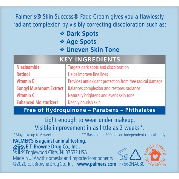 Kem Dưỡng Trắng Sáng Da, Mờ Thâm Nám Và Tàn Nhang Palmer's Skin Success Anti-dark Spot Fade Cream