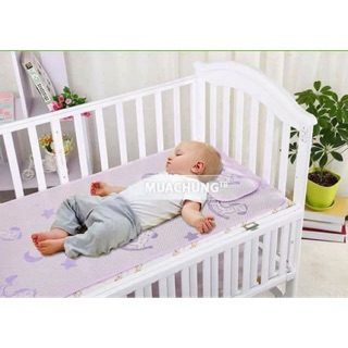 Chiếu lụa điều hoà cao cấp kèm gối cho bé