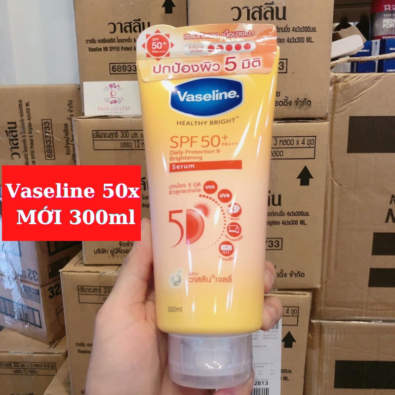 Sữa dưỡng thể Vaseline 50X Ngày, Đêm Thái Lan 300ml da mờ thâm, bật tone trắng sáng
