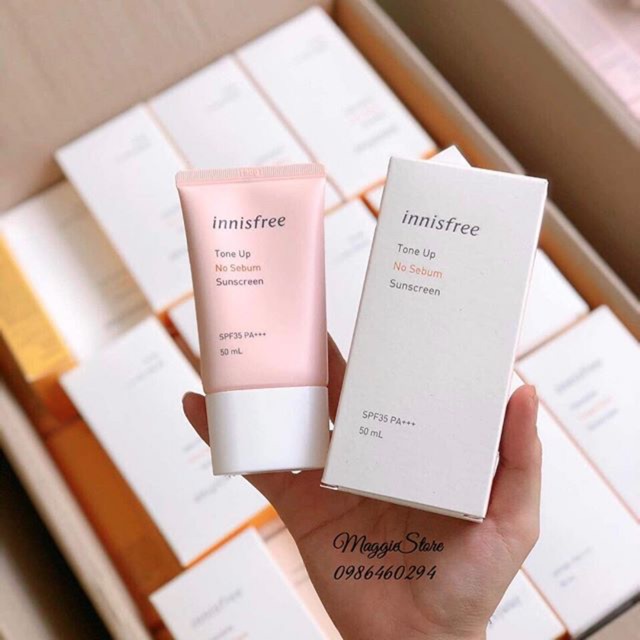 Kem Chống Nắng Innisfree Tone Up No Sebum Sunscreen hồng