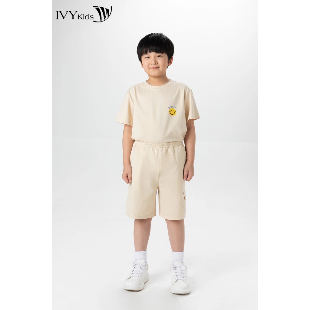 Bộ thun mặt cười bé trai IVY moda MS 57K1463
