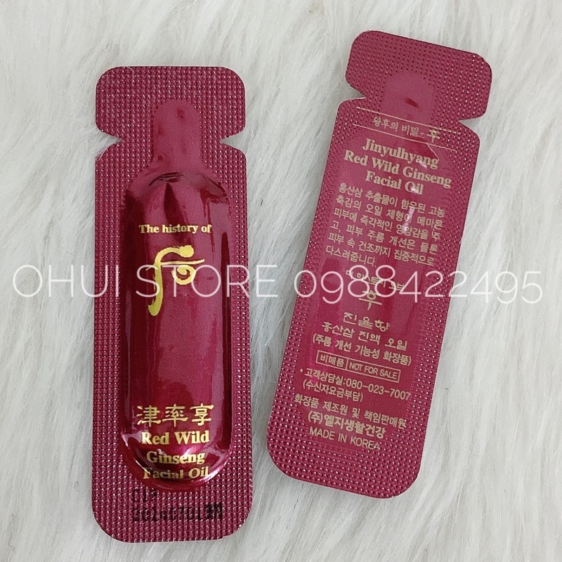 Combo 10 gói tinh dầu chống lão hóa cao cấp Whoo Red Wild Ginseng Facial Oil