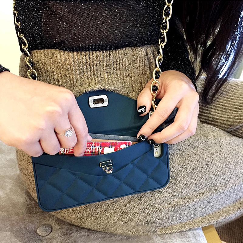 For iPhone XS Max XR11 12 13 Pro 8 7 6S 6 Plus Card Slot Fashion Soft Silicone With Long Chain Case