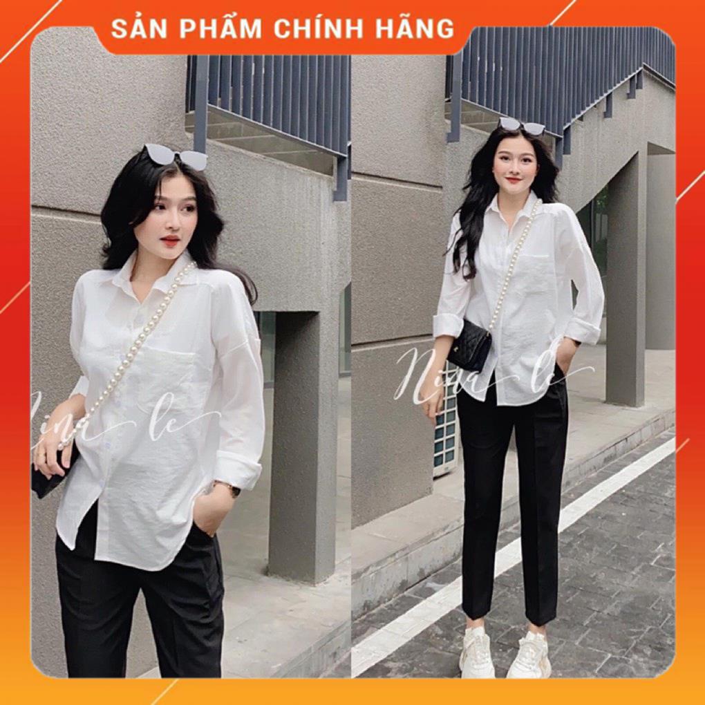 áo sơ mi nữ dài tay chất đũi vạt đuôi tôm hàng đẹp nhiều màu trẻ trung LACO07