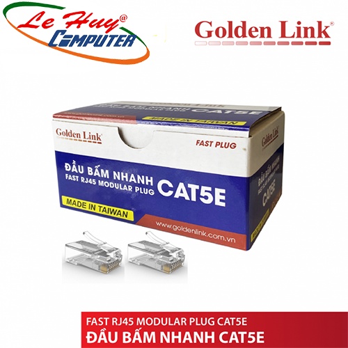 Đầu bấm mạng nhanh RJ45 CAT5 Golden Link GL-20055E 100 cái/hộp