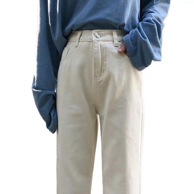 Quần baggy kaki vani kem lưng cao Quảng châu kèm ảnh thật