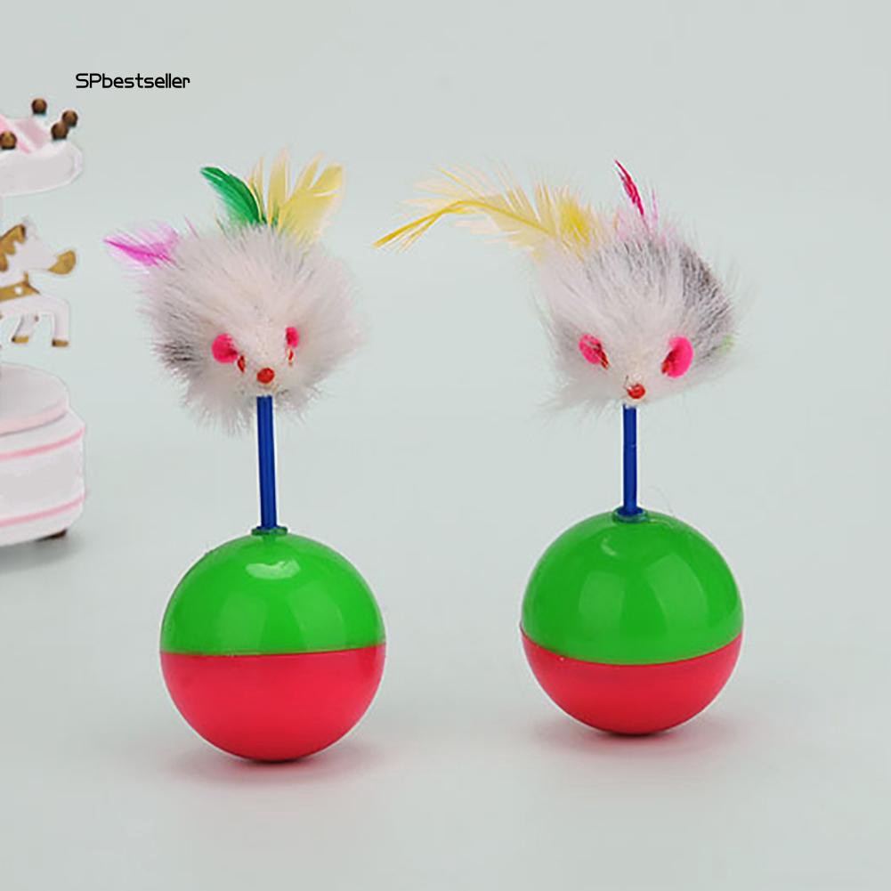 Đồ chơi hình chuột lật đật mini bằng nhựa cho mèo dễ thương