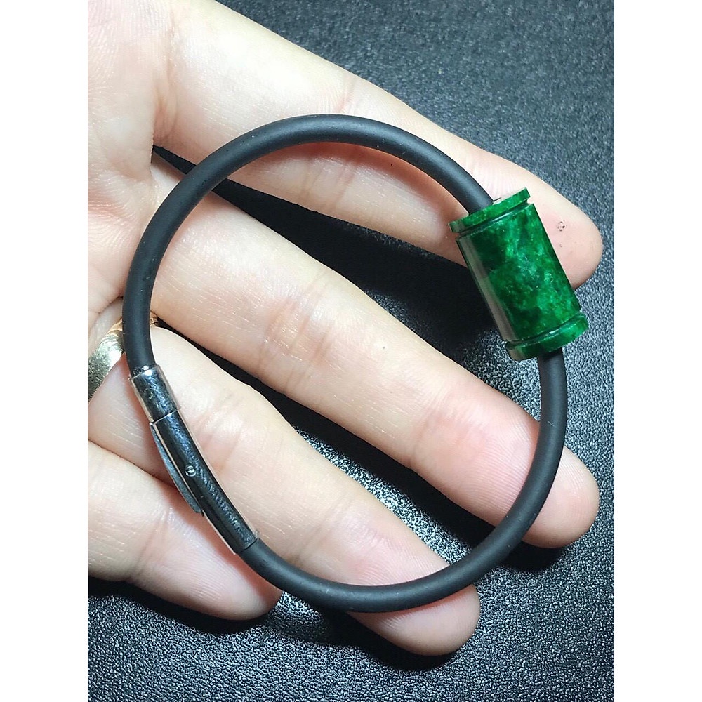 Vòng tay Lu Thống đốt trúc Ngọc Sơn Thủy xanh lục hàng thiên nhiên mix vòng Tặng kèm túi đựng - Hợp tất cả các mệnh