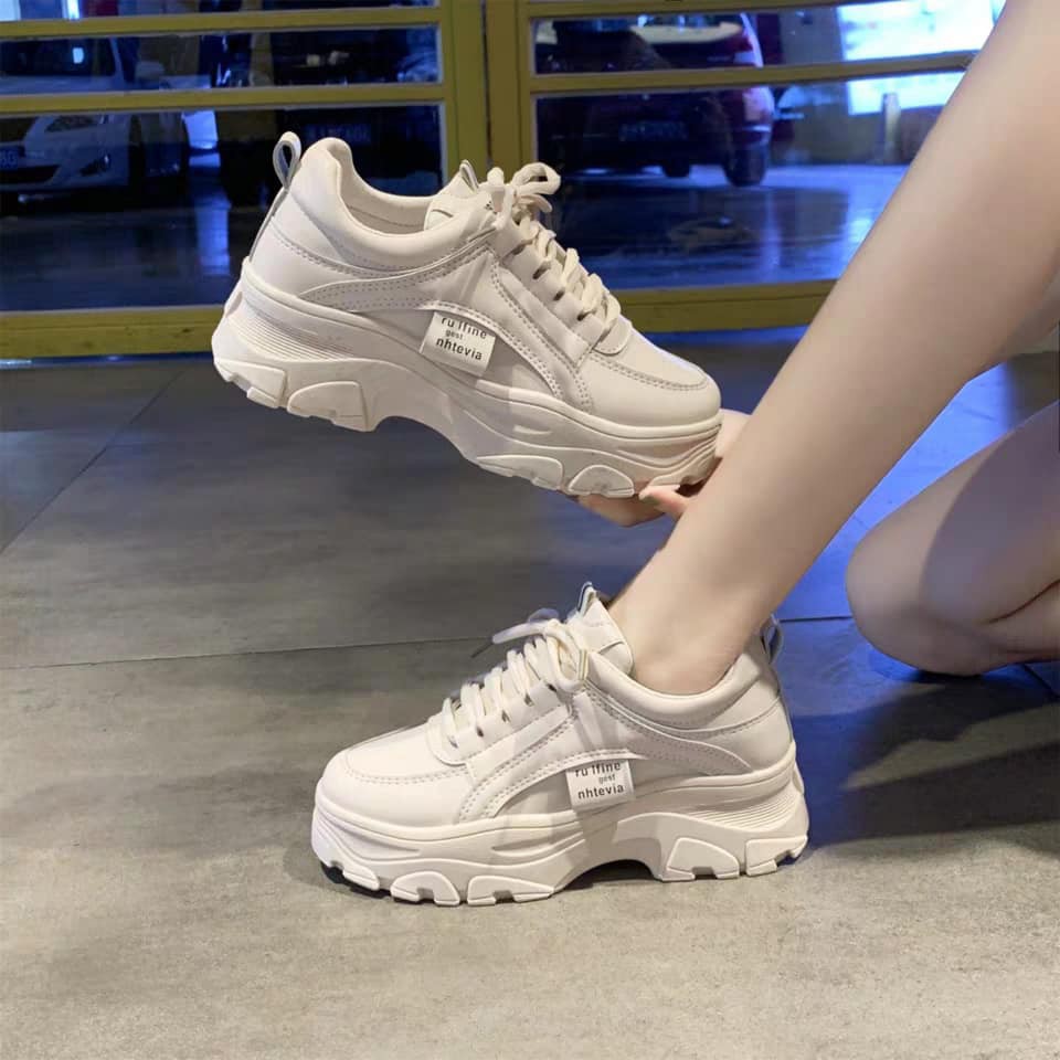(Freeship) Giầy thể thao nữ,sneakers ULzzang full trắng độn đế năng động và cá tính T140